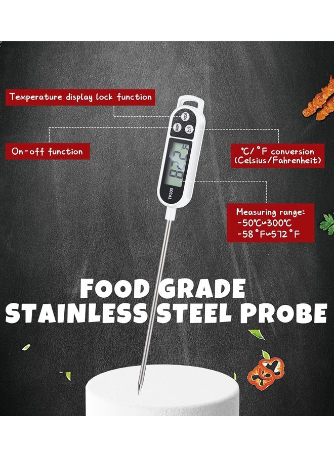 ميزان حرارة رقمي فوري القراءة للحوم، مناسب للطبخ والطهي، ولتحضير الطعام والحلويات، ولطهي الزيت والقلي العميق، وللشواء والتدخين. - Image 3